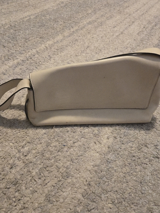 STAUD Cream Leather Valerie Baguette Shoulder Bag - Minimalist Chic - Picture 4 of 16
